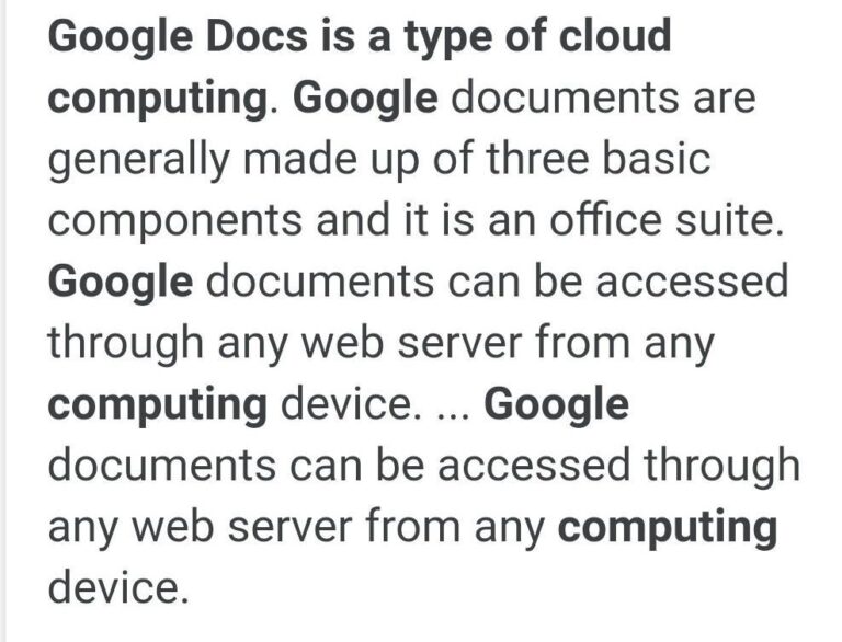 Is Google Docs An Example Of Cloud Computing?