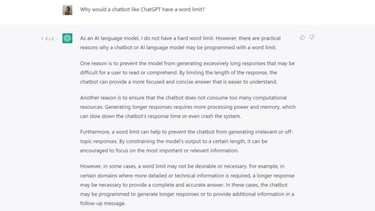 Does Chatgpt Have A Word Limit?