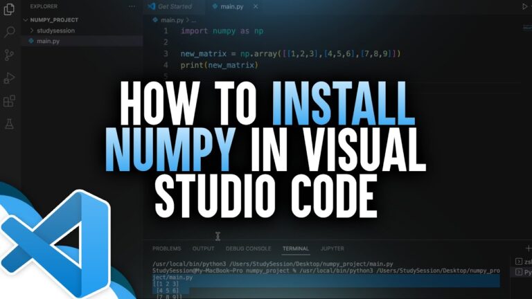 How To Install Numpy In Visual Studio Code?