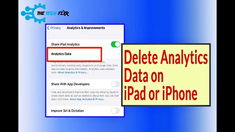 How To Delete Analytics Data On Ipad or Iphone?