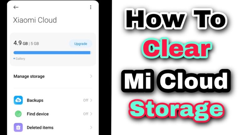 How To Clear Cloud Storage In Mi?