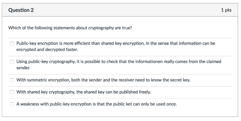 Which Statement About Public Key Encryption Is False?